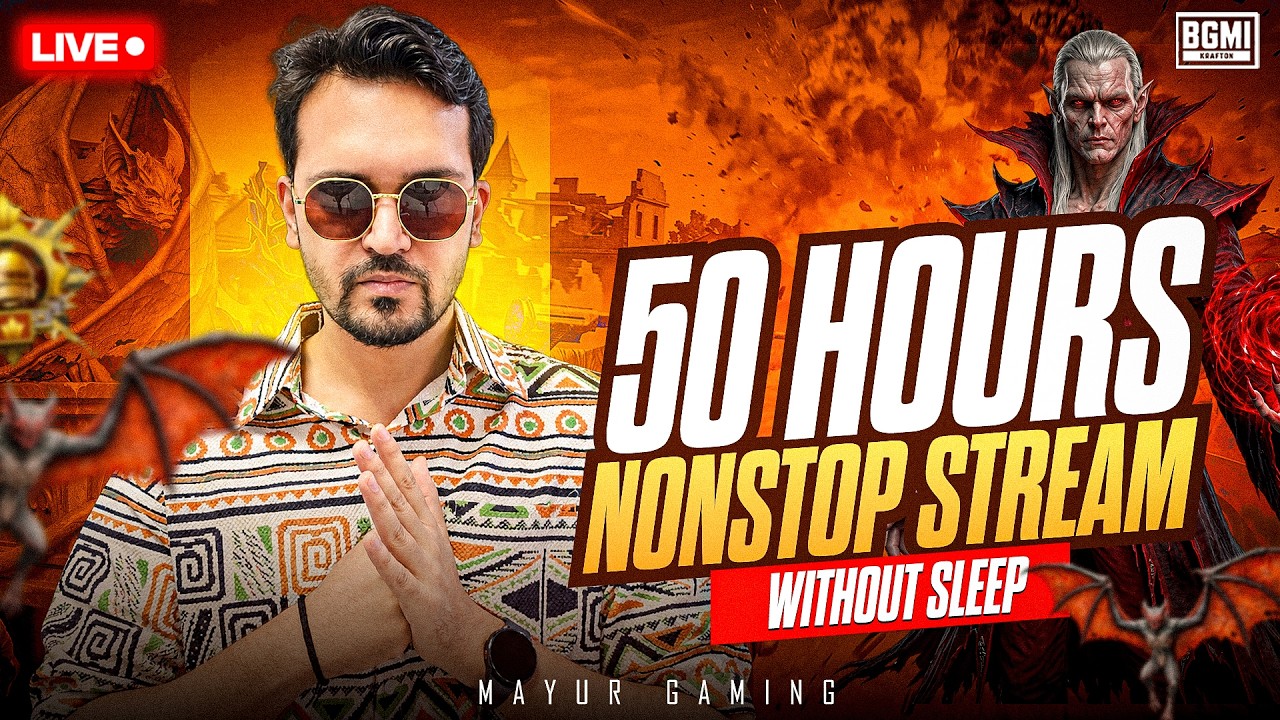 🔥50 HOUR NON STOP STREAM CHALLENGE | TOP 100 CONQUEROR RANK PUSH | BGMI LIVE🔴