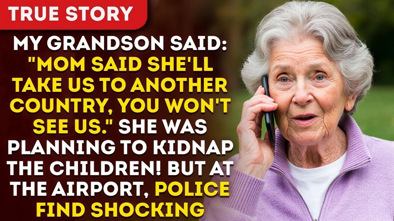 My Grandson Whispered   Mom Said She'll Take Us To Another Country!  But At The Airport, Police