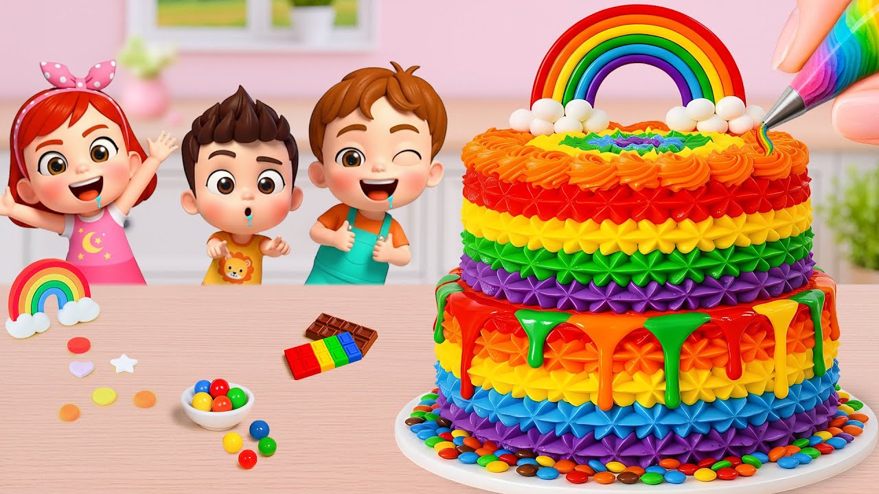 Miniature Rainbow Cake Recipe 🌈 Best Yummy Mini Rainbow Buttercream Cake In The World 💖 Yummy Teeny