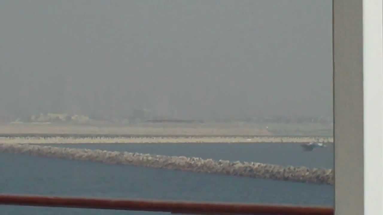 Dubai Construction plant of Palm Deira and Port Rashid taken from cruise ship  MSC Lirica