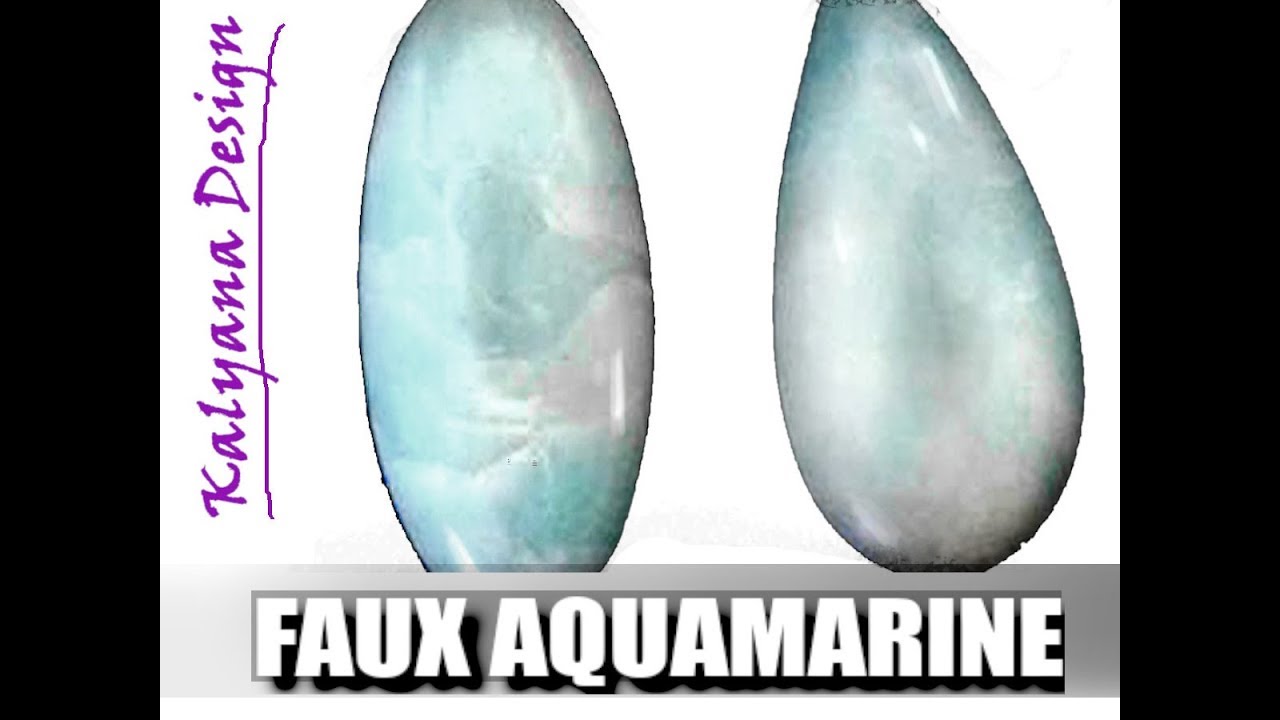 Faux aquamarine - polymer clay tutorial - 048