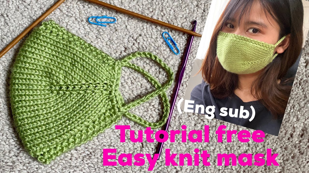 How to make mask,(eng sub) tutorial knit mask, never knit mask easy like this, make mask at home