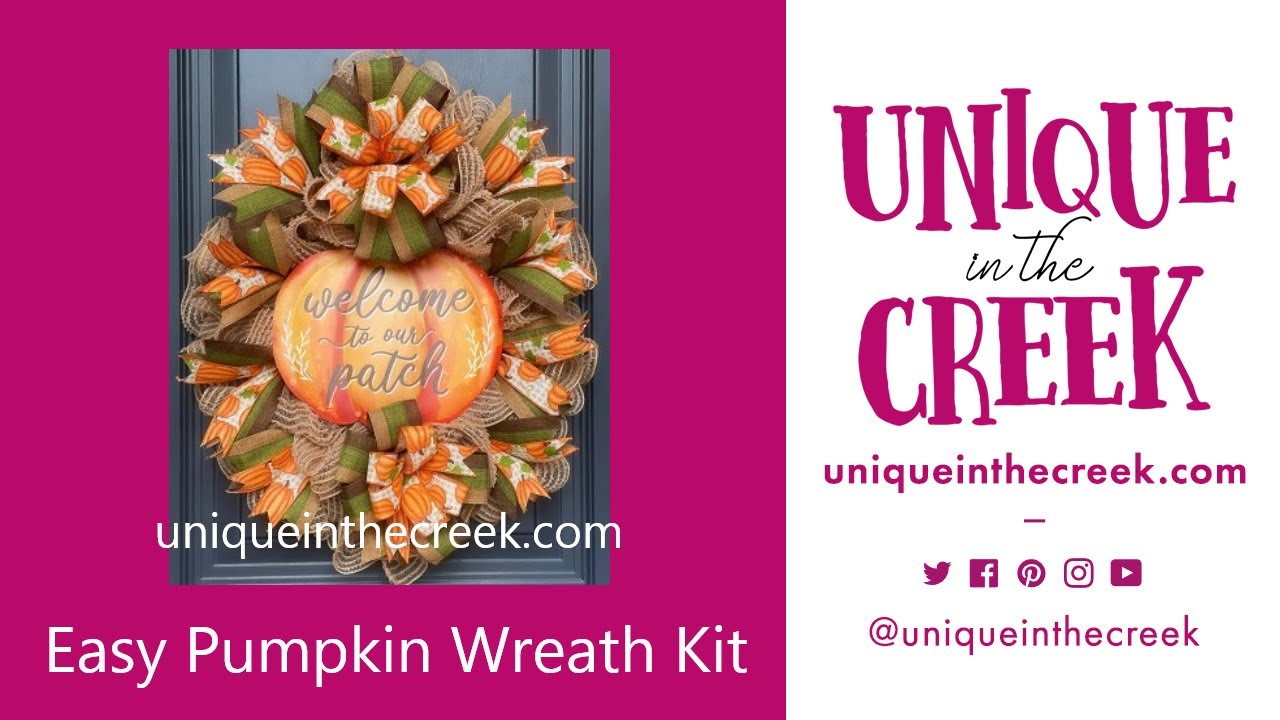 Welcome to Our Pumpkin Patch DIY Fall Deco Mesh Wreath on UITC Oval