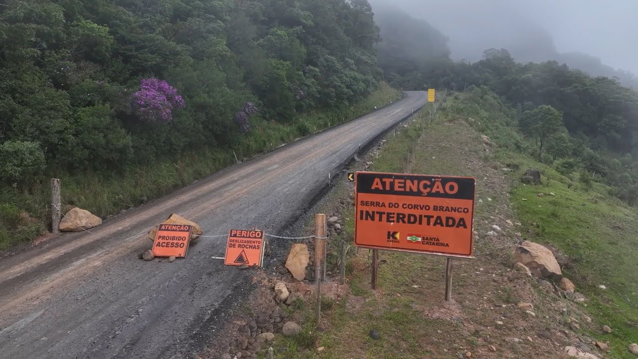 SC: Obras na Serra do Corvo Branco est&atilde;o 40% conclu&iacute;das