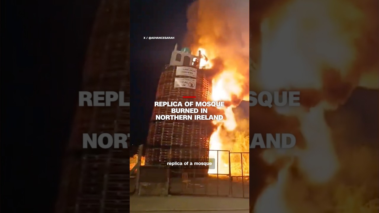 Replica of mosque burned in Northern Ireland
