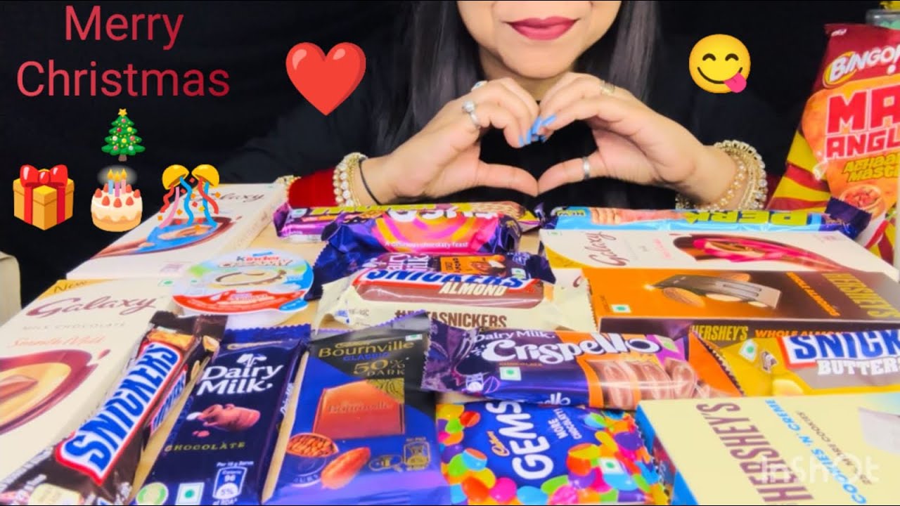 Eating lots of chocolate || Merry Christmas 🎅 #chocolate #asmr #mukbang #food #eating 