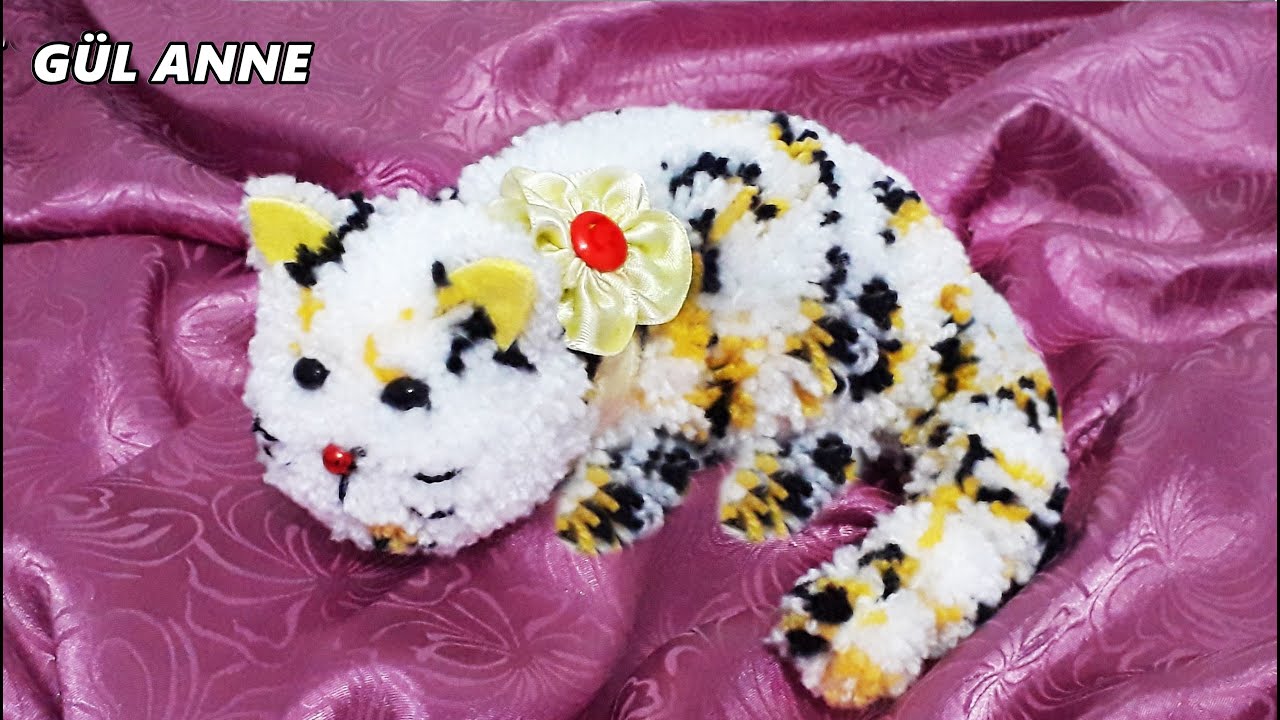 ipten oyuncak Kedi yapımı🐈 ipten ponpon kedi🐈 oyuncak Hello Kitty Yapımı 🌟 DIY