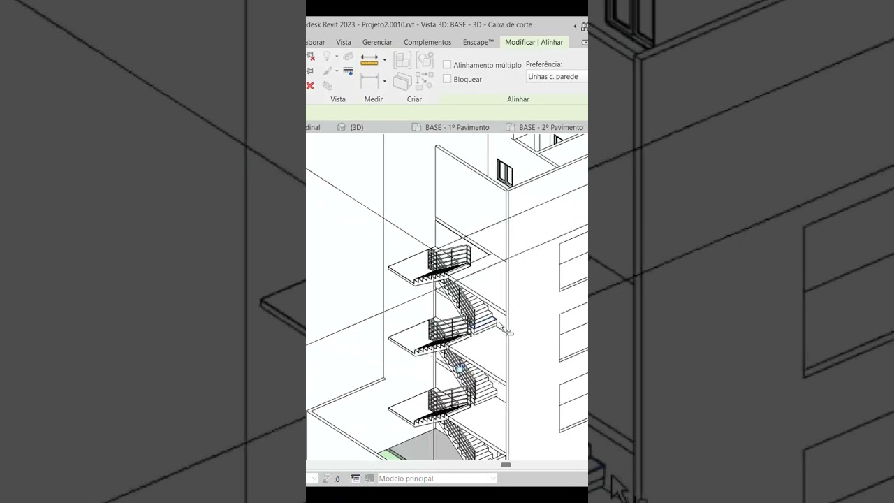 Como nossa escada ficou. feita no Revit!