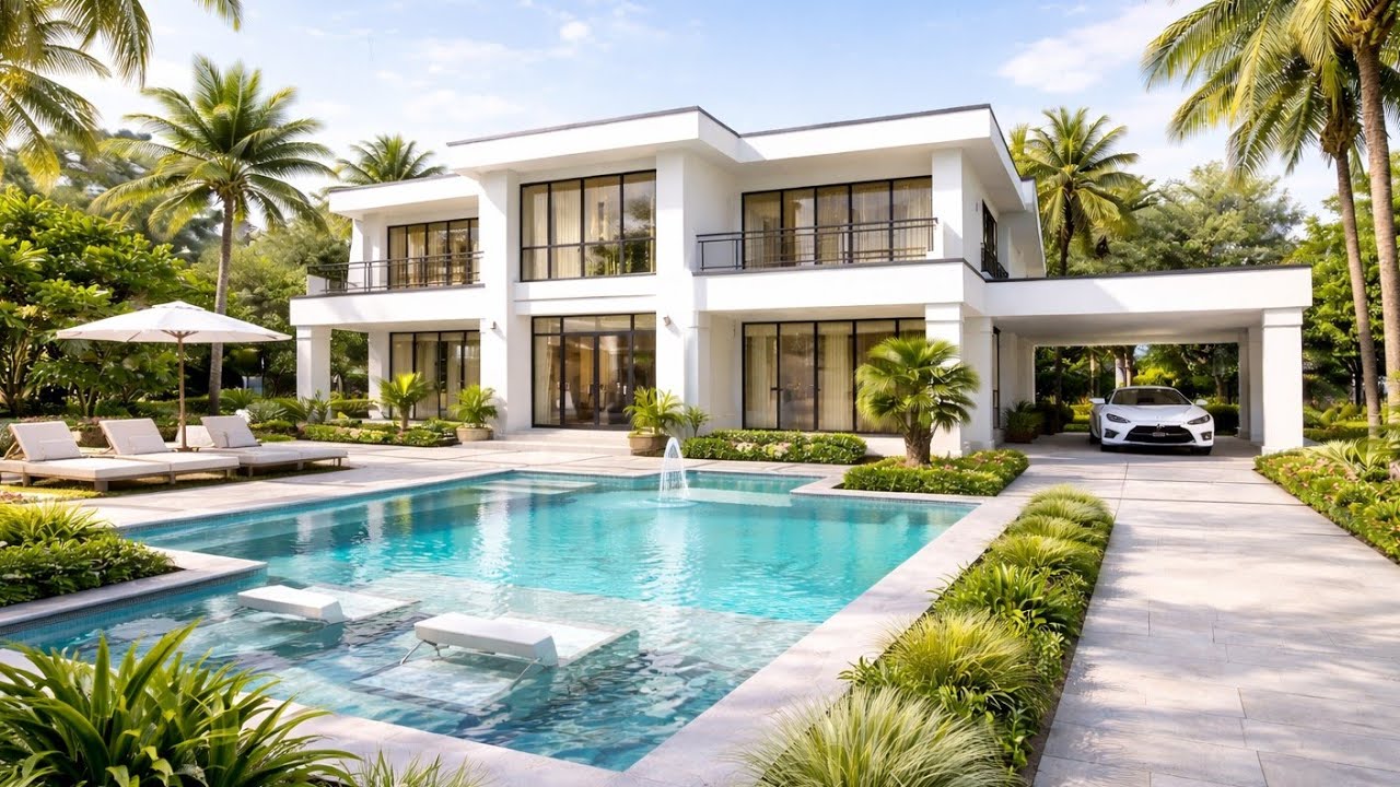 Modern Luxury  House  Design | Villa with Pool & Garden