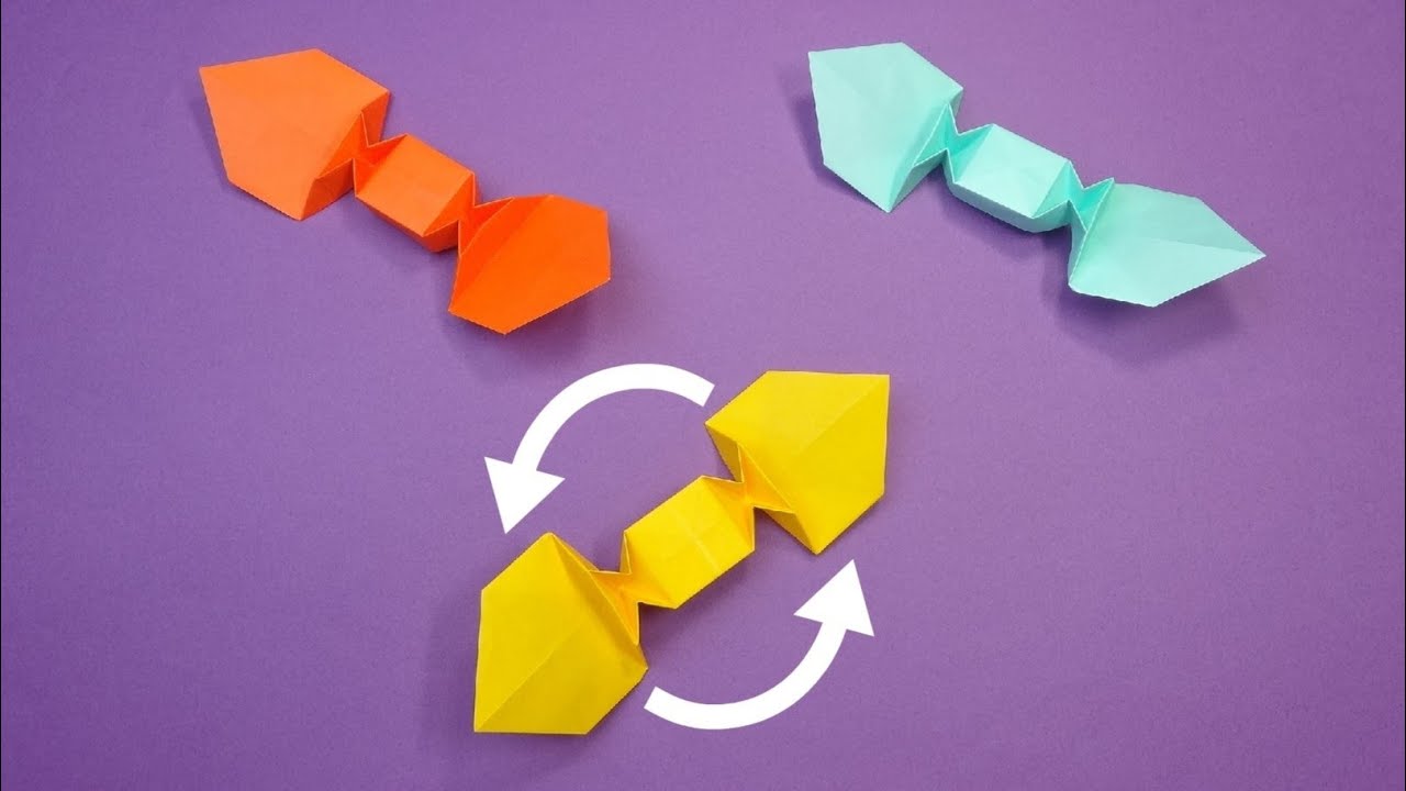 折り紙おもちゃ「キャンディプロペラ」Origami Toy 