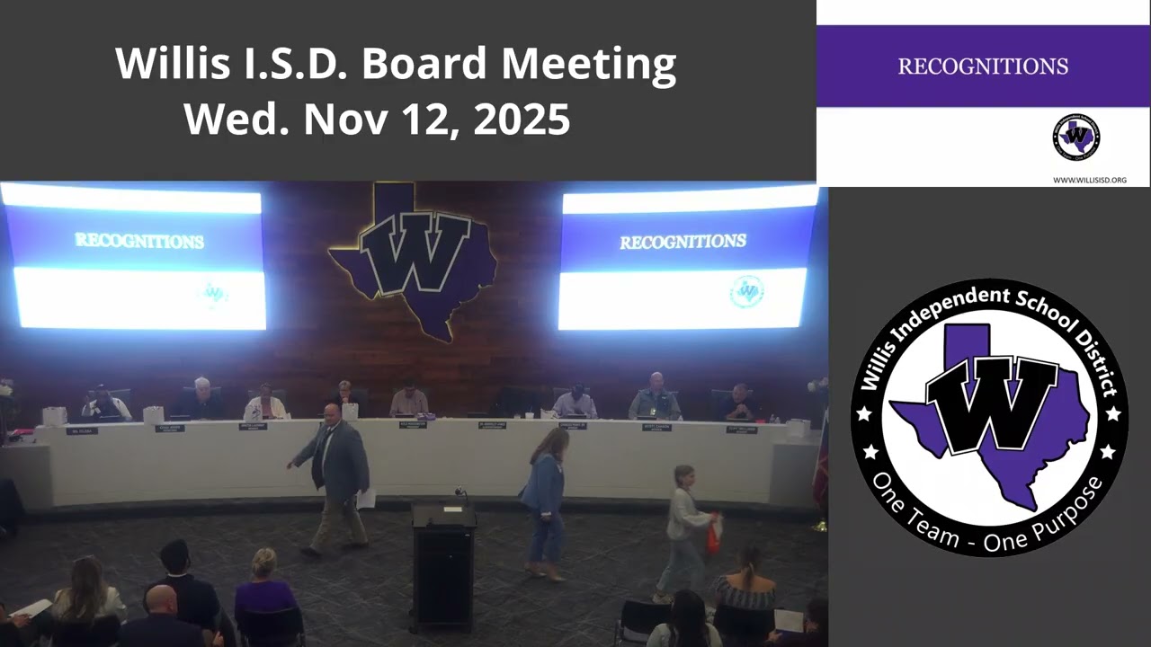 Willis ISD - Board Meeting November 12, 2025