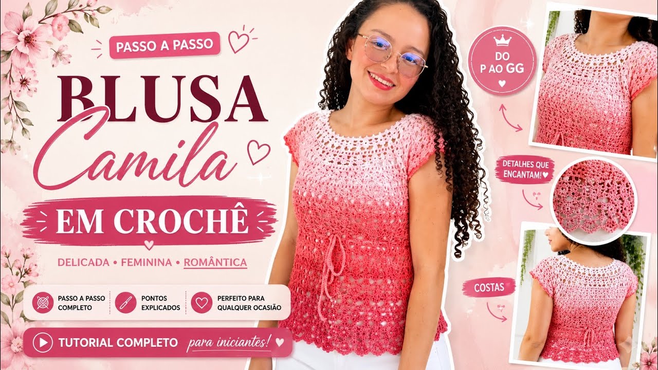 BLUSA DE CROCHÊ COM 1 NOVELO - Aula 01-