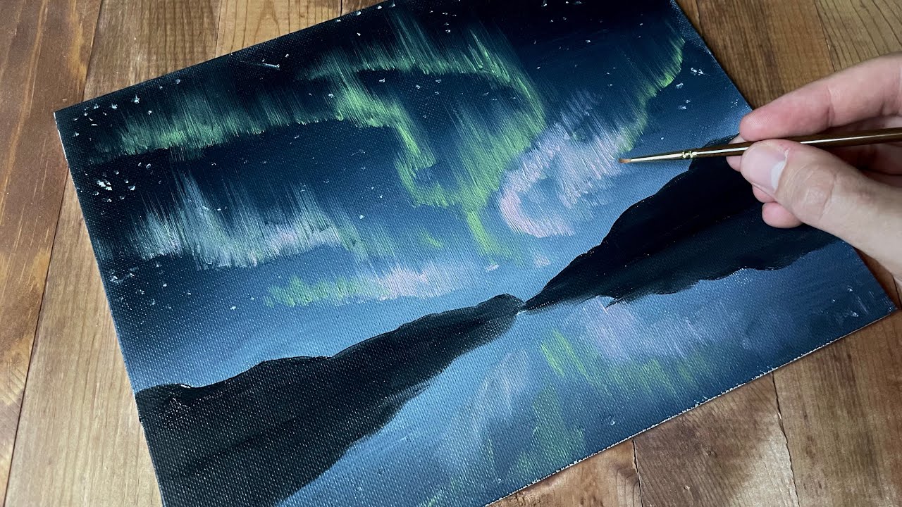 SECRET to Beautiful AURORAS | Easy Landscape Painting | Beginner’s Tutorial 