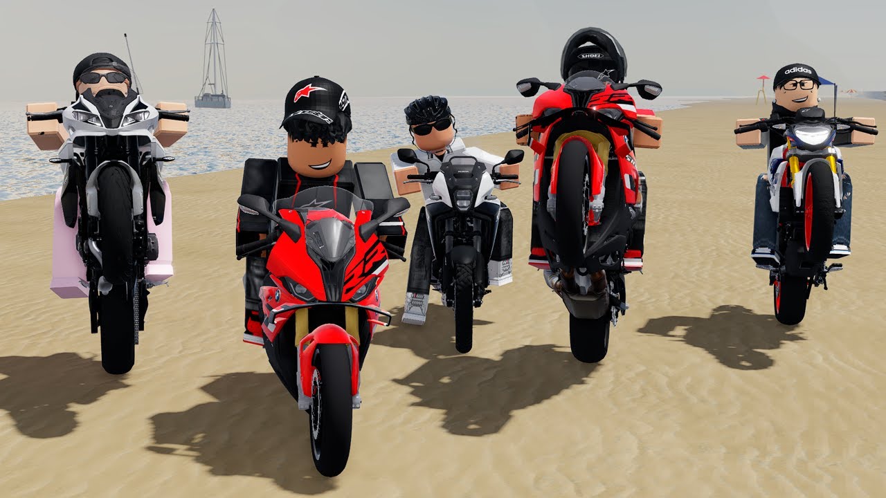ROBLOX - MINHA PRIMEIRA VIAGEM DE MOTO NOVA COM MEUS AMIGOS PARA PRAIA
