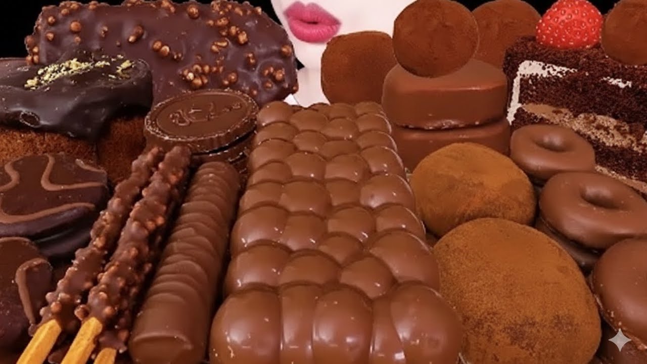 ASMR CHOCOLATE PARTY! 🍫 Dubai Chocolate, Ice Cream, Cake, Mochi MUKBANG EATING SOUNDS