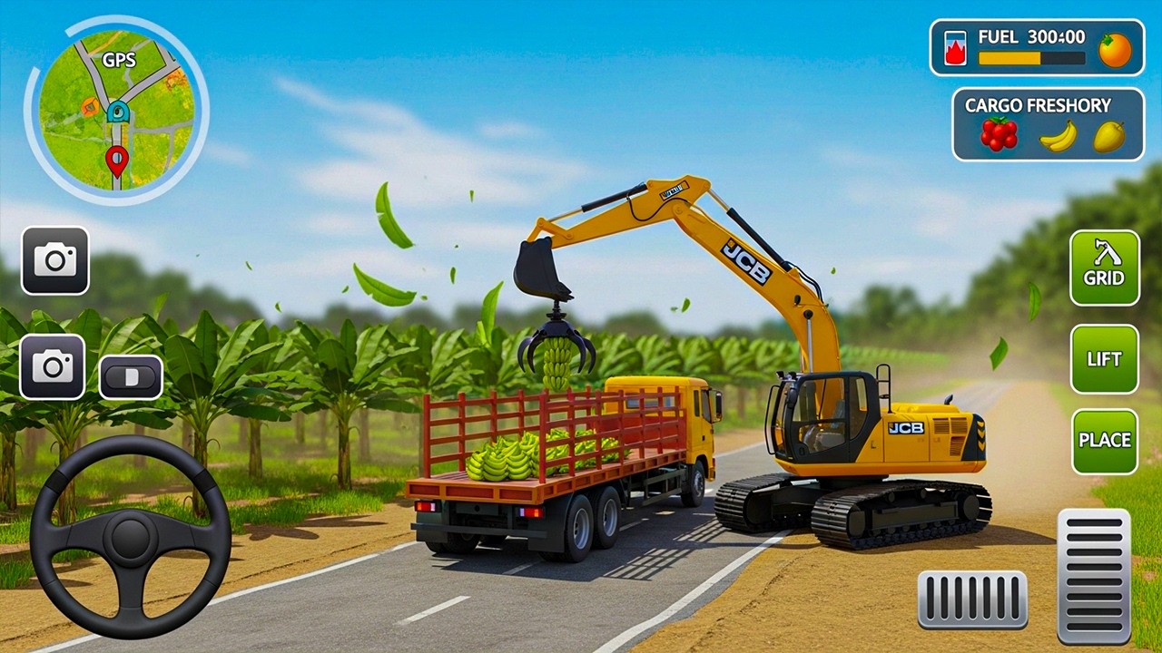 JCB GRAVEL ROAD CONSTRUCTION - JCB Construction Simulator 3D  - Android Gameplay