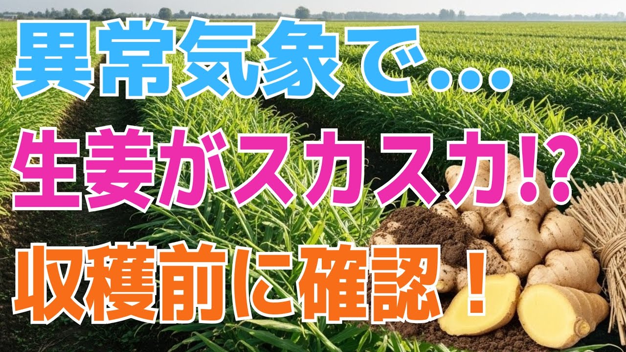 【99%の家庭菜園はこれを知るべき】【生姜収穫】異常気象でショウガが「アレ」に…？収穫不能になる前に対策を確認！| ショウガ栽培