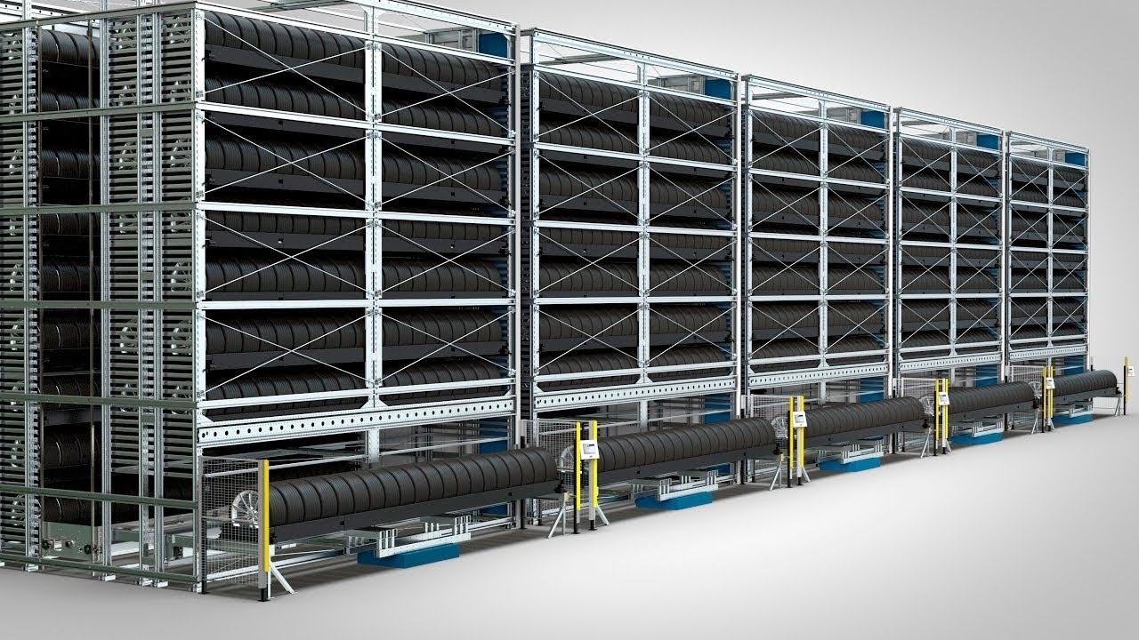 Smart tyre storage with vertical storage lift