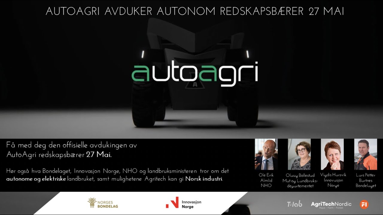 Avduking av AutoAgri redskapsbærer