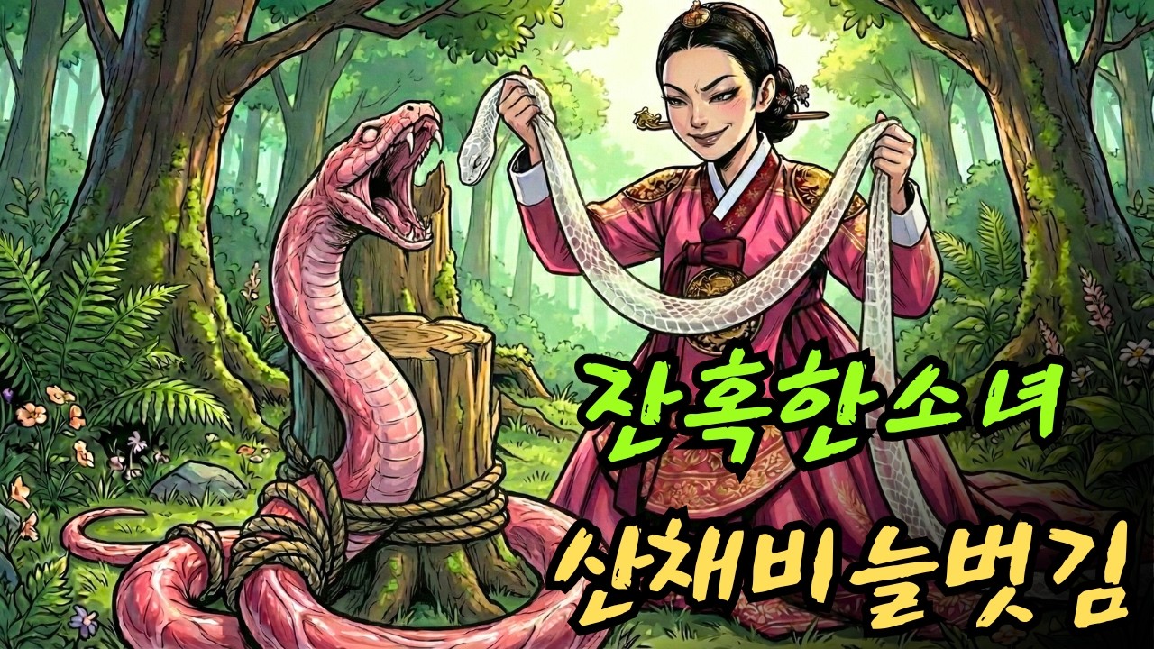 잔인하고 냉혹한 소녀가 새끼 뱀을 잡아 산 채로 비늘을 벗겨냈다.|민담 |전설 |설화 |옛날이야기 |오디오북