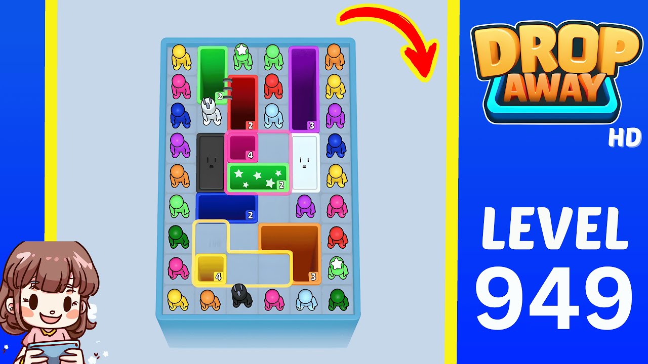 Drop Away Level 949 Solution Walkthrough