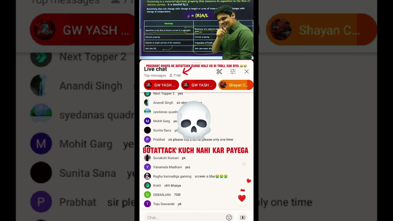 Bot Attack On Prashant Bhaiya Live Class 700K Watching #botattack #class10 #boardexam #live #shorts