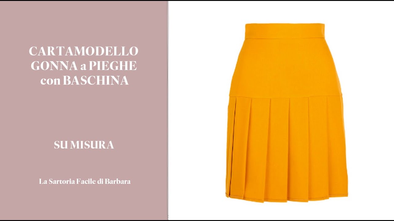 113 CARTAMODELLO GONNA A PIEGHE CON BASCHINA