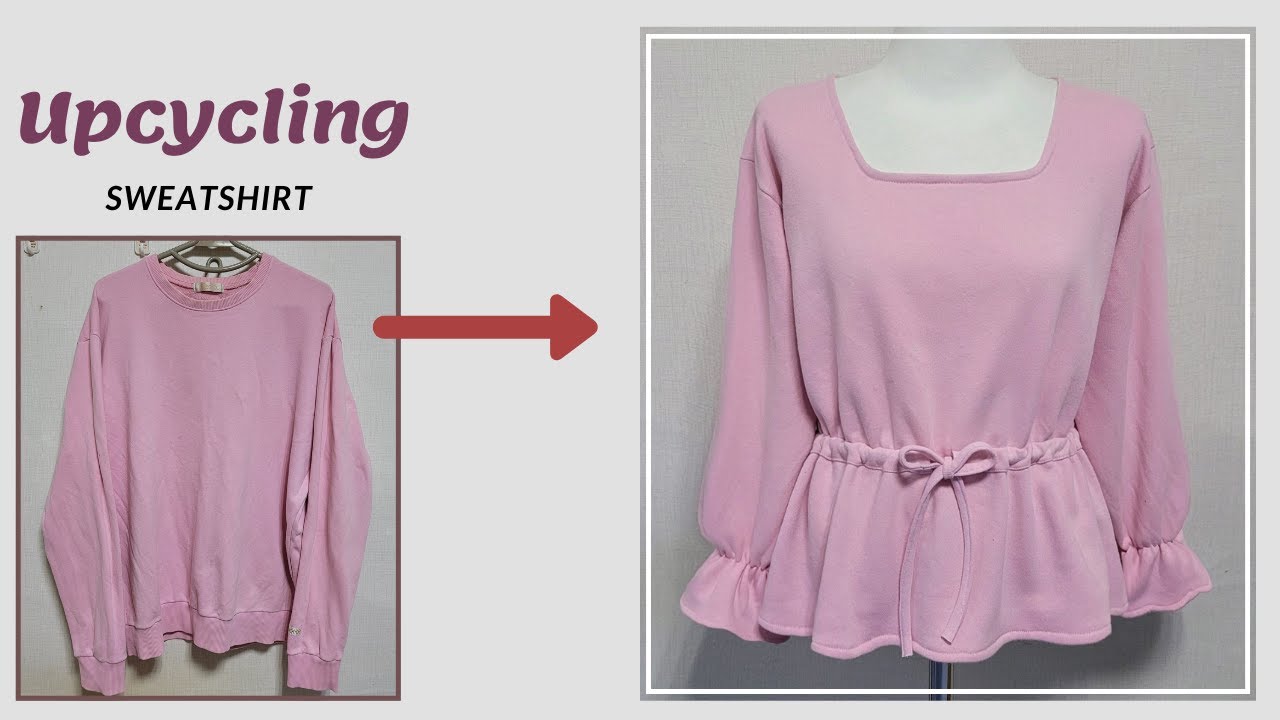 DIY Upcycling Sweatshirt|맨투맨 리폼|티셔츠|Refashion T-Shirt|블라우스|안입는옷 리폼|Reform Old Your Clothes|옷수선|옷만들기