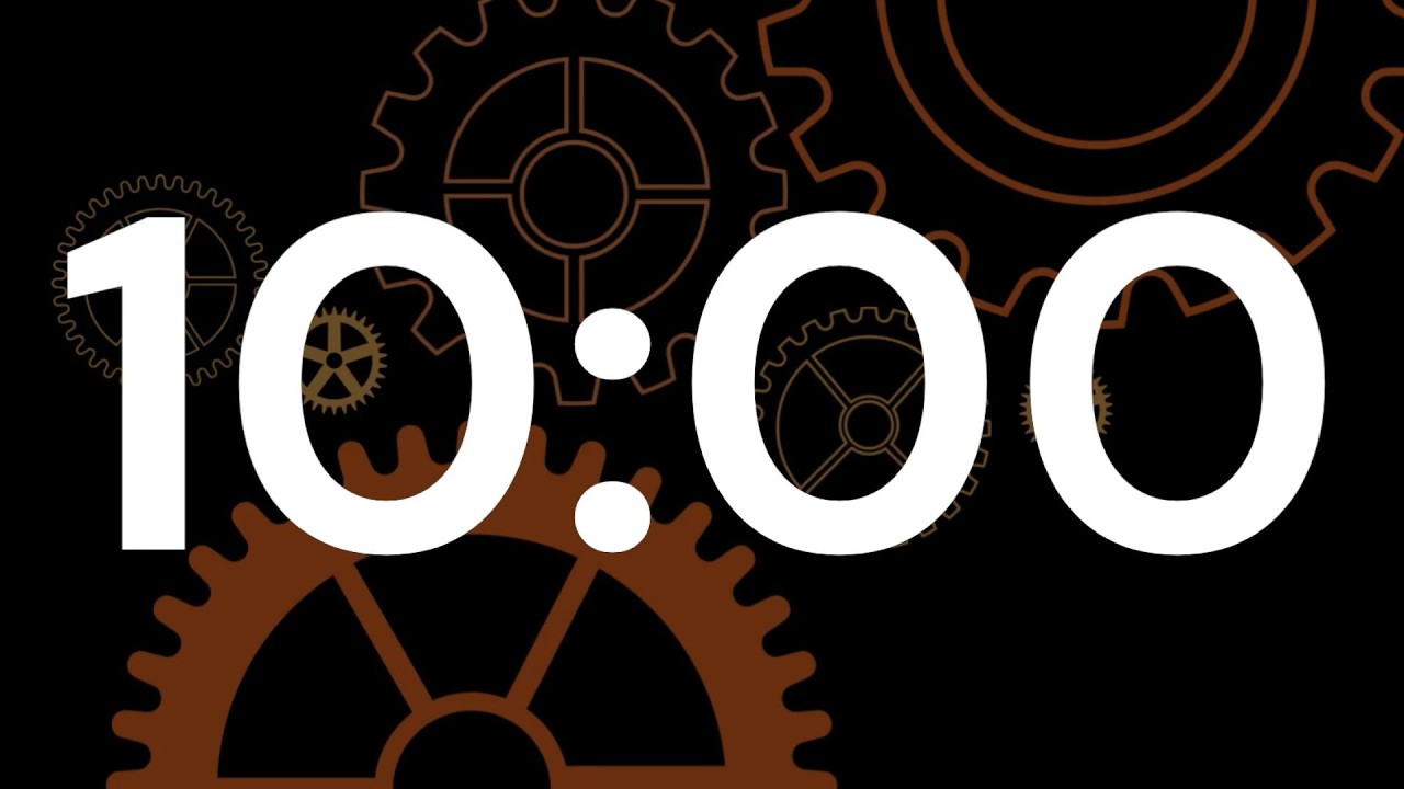 10 Minute Break Timer 🧡 Short Rest Countdown 🧡 Animated Gear Background 🧡 ASMR Tick Tock