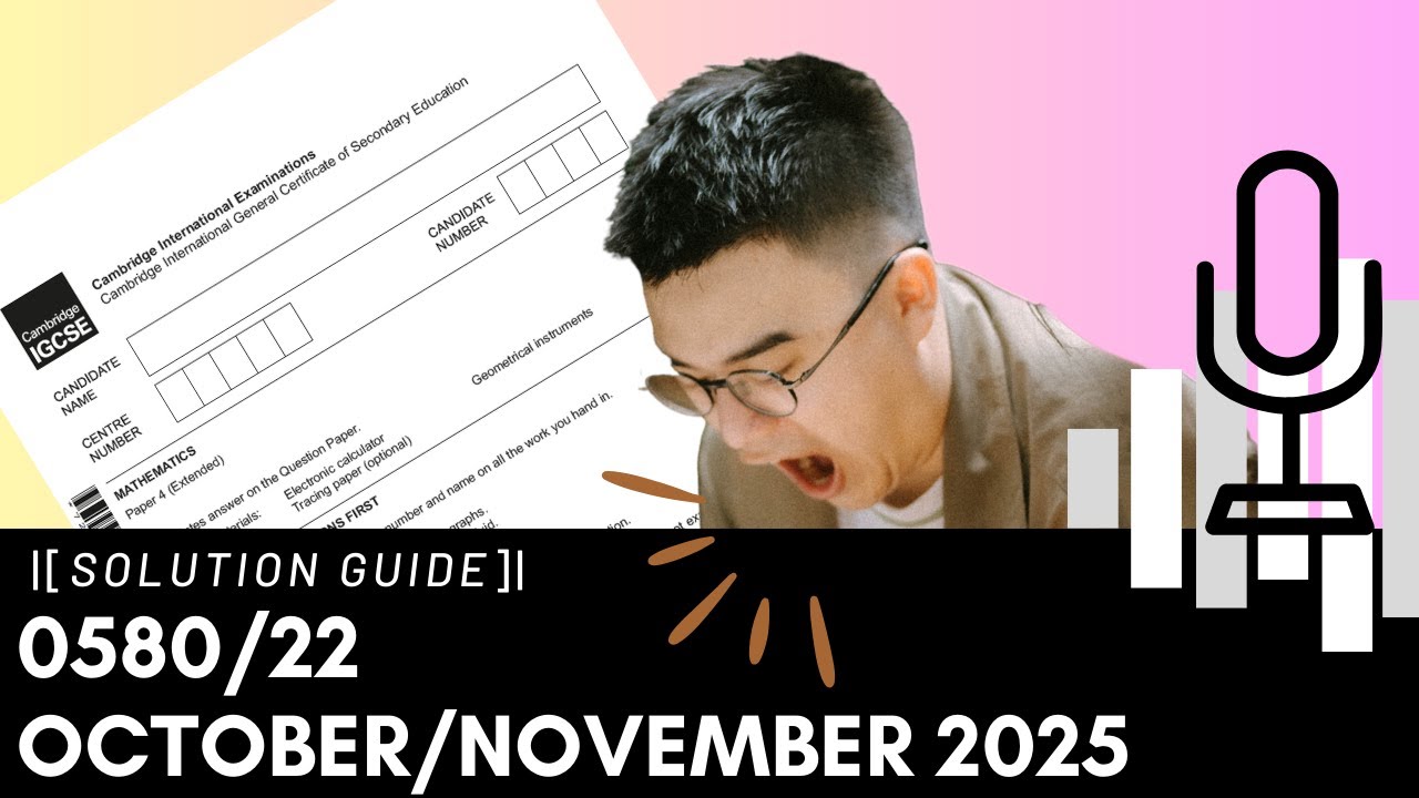 LATEST IGCSE MATHEMATICS 0580/22 October/November 2026 Marking Scheme (MS) *Audio Voiceover