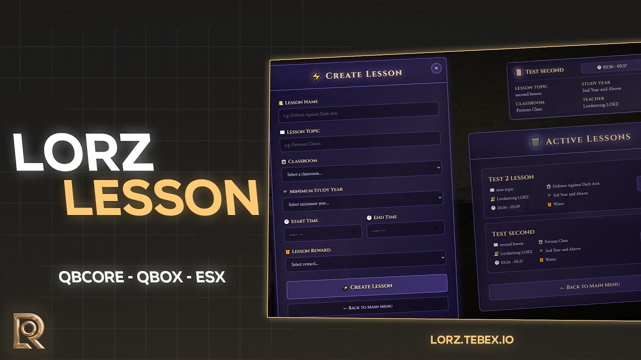 🎓 FiveM Lesson System | LORZ | 🧠 Level Up + Rewards + Character Growth | Free HUD + Notify