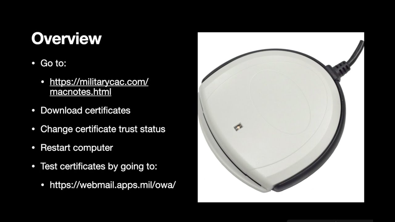 Installation of Military CAC Certificates on Mac (Apple)