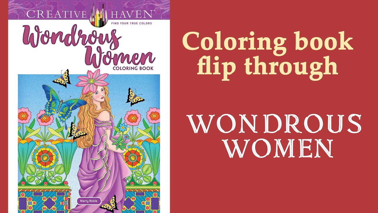 'Wondrous Women' Creative Haven by Marty Noble /  #Coloring Book flip through