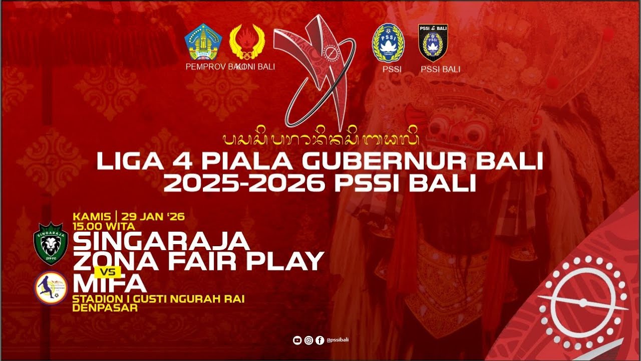[LIVE] SINGARAJA ZONA FAIR PLAY FC vs MIFA | LIGA 4 PIALA GUBERNUR BALI 2025/2026