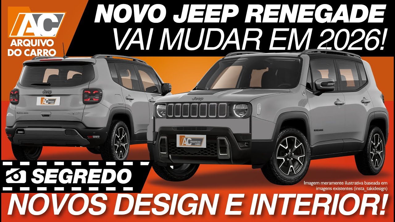 SEGREDO: JEEP RENEGADE 2027 VAI MUDAR! NOVOS DESIGN E PAINEL MAIS MODERNO!