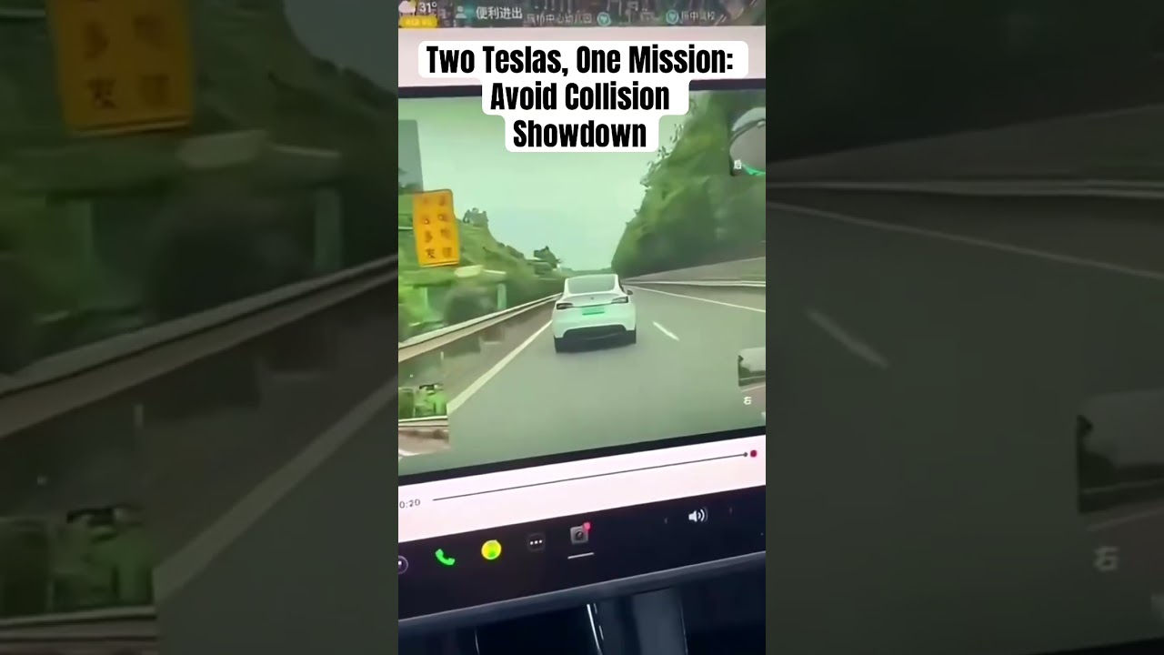 Two Teslas, One Mission: Avoid Collision Showdown