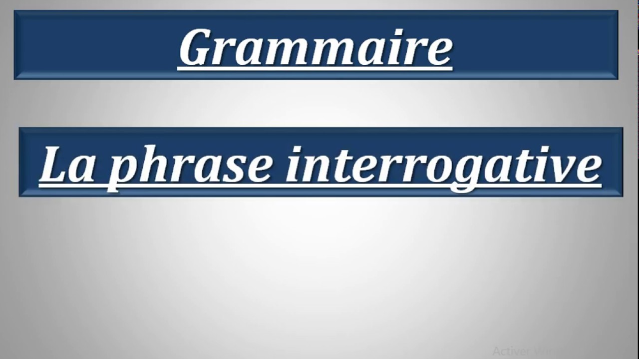 La phrase interrogative - Leçon