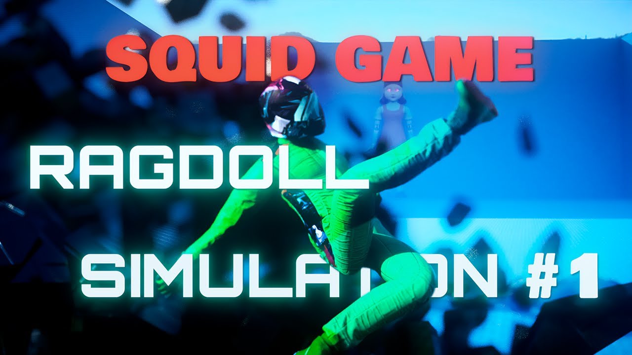 Ragdoll Squid Game - Simulation #1 - Physics fun in Cinema 4D