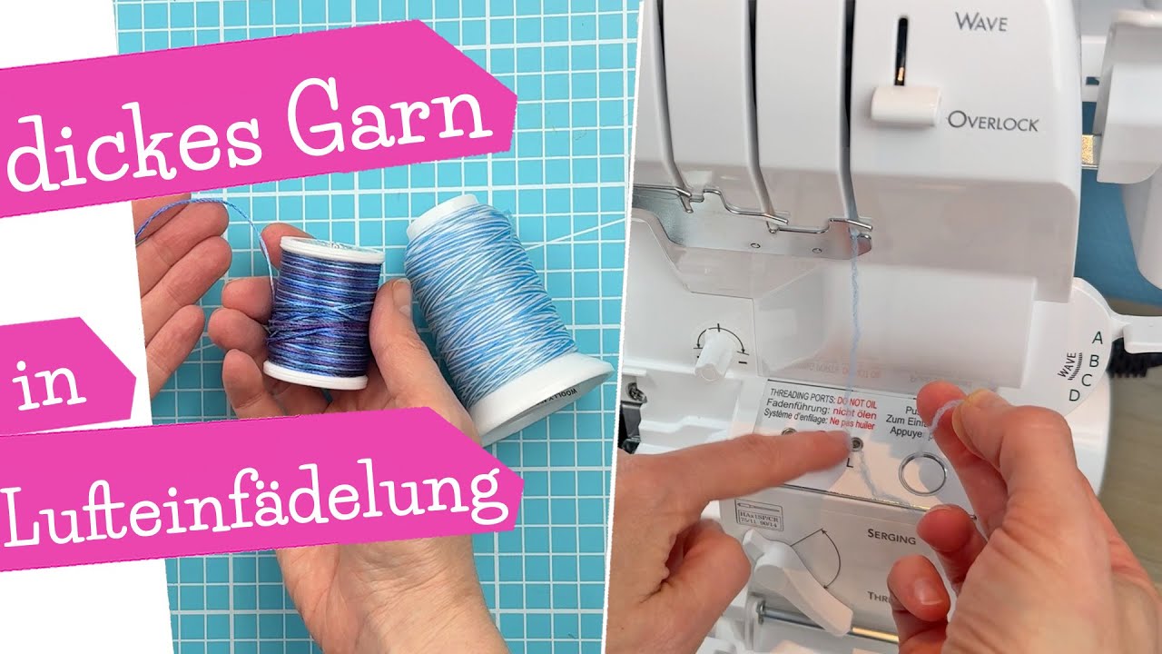 dickes Garn mit Lufteinf&auml;delung einf&auml;deln oder in die Nadeln einf&auml;deln | Bauschgarn Dekogarn Nadel