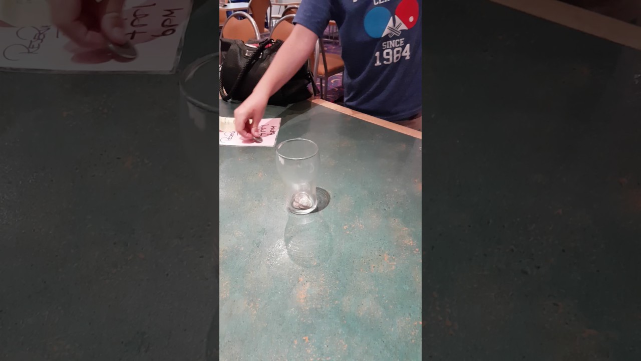 Coin Bounce into Glass 4 Times first time