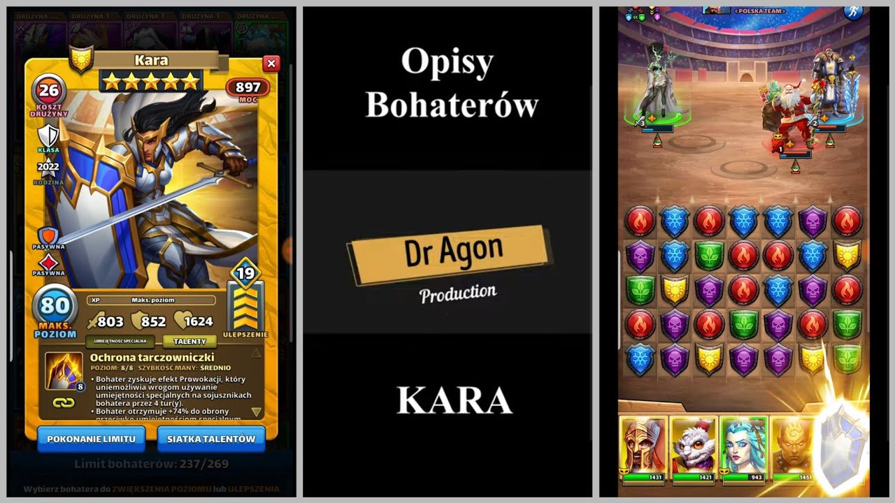Opisy Bohaterów - Co warta jest Kara -  Empires & Puzzles by Dr Agon