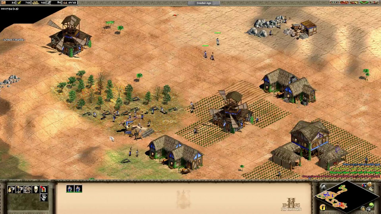 AoE2 HD Expansions - 1v3 Hardest AI in RM Arabia