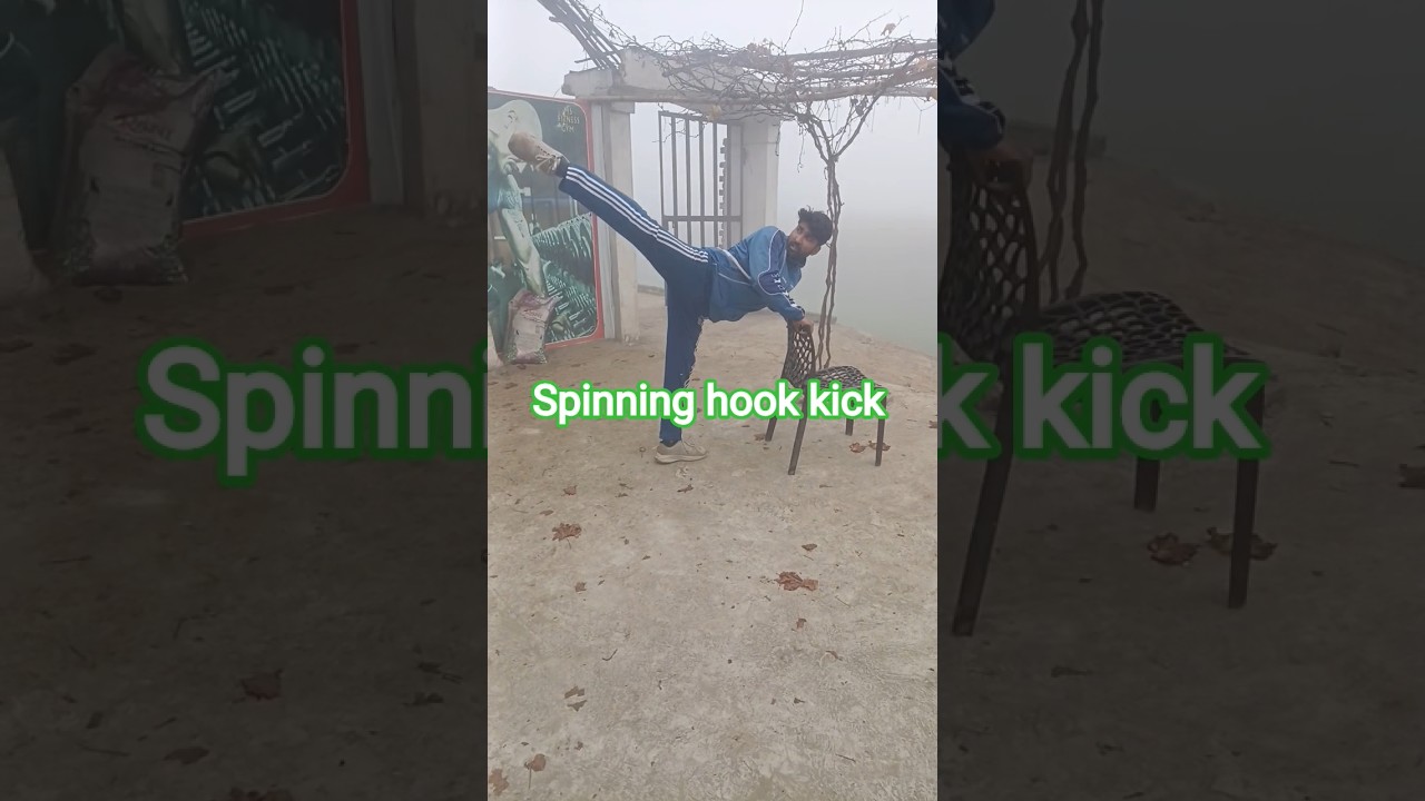 free Karate class  spinning hook kick