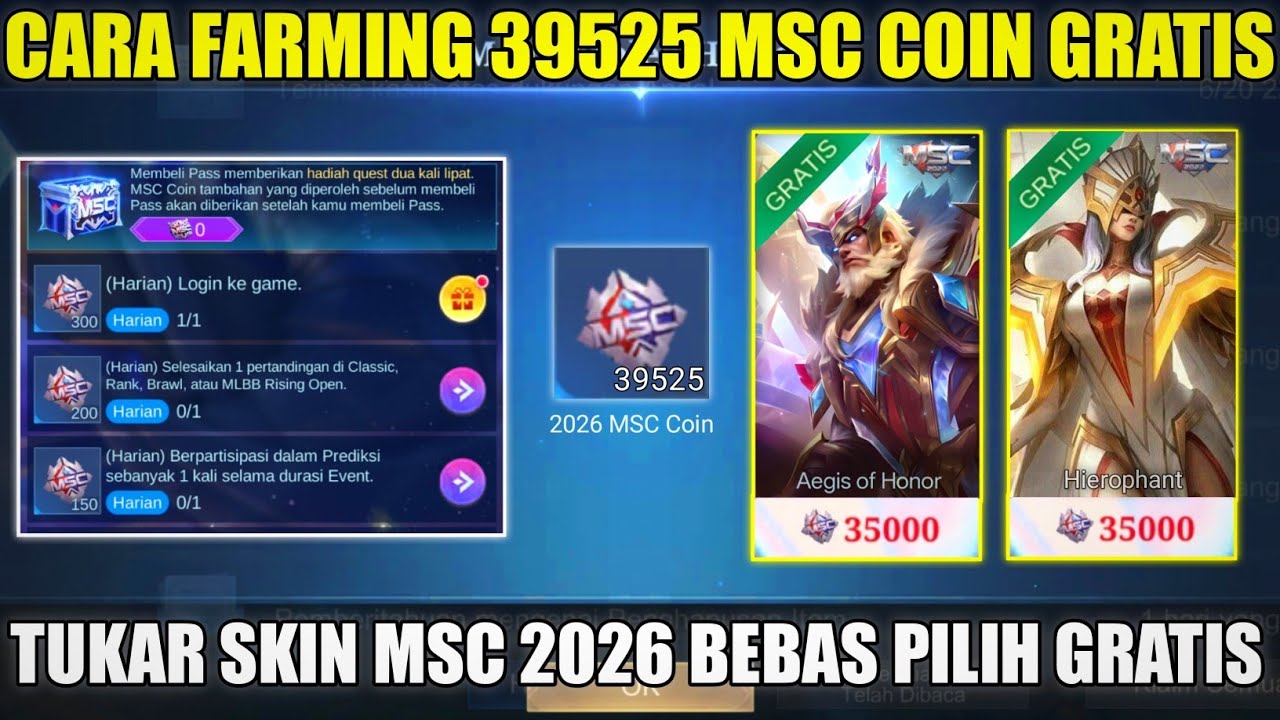 HOW TO GET 39000 FREE MOBILE LEGENDS MSC COINS 2026! REDEEM MSC SKINS OF YOUR CHOICE FOR FREE
