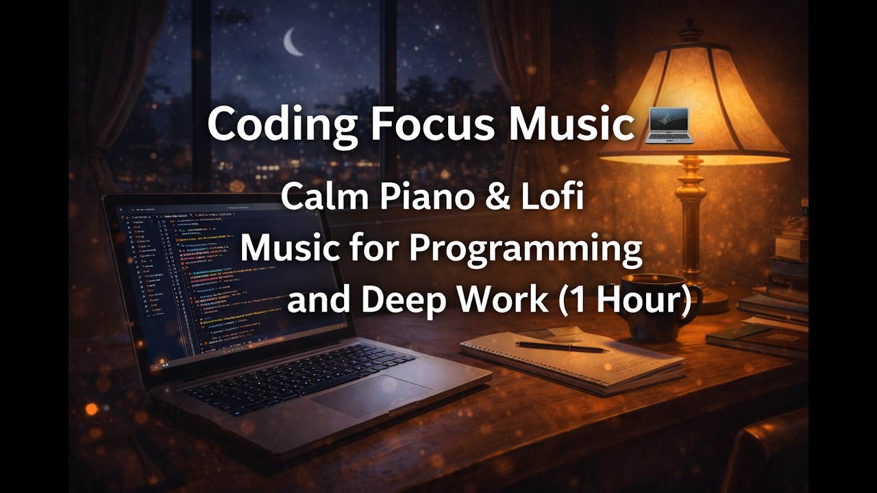 Coding Focus Music 💻 Calm Piano & Lofi Music for Programming and Deep Work (1 Hour)