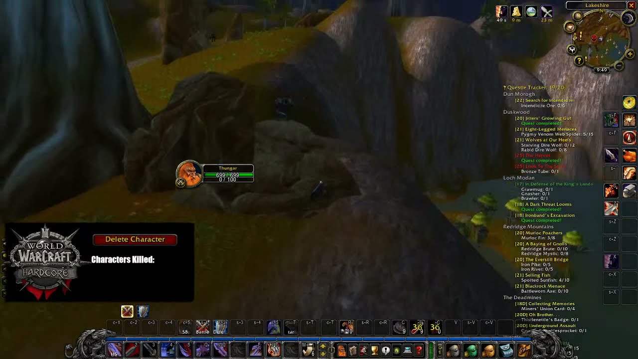 Death of lvl 20 Hardcore Warrior - SOM Thungar Blackrock Orcs
