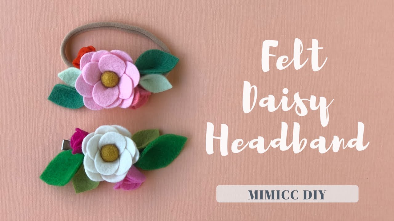 DIY Felt Daisy Headband/Hair-clip l Hand-Cut & No-Sew