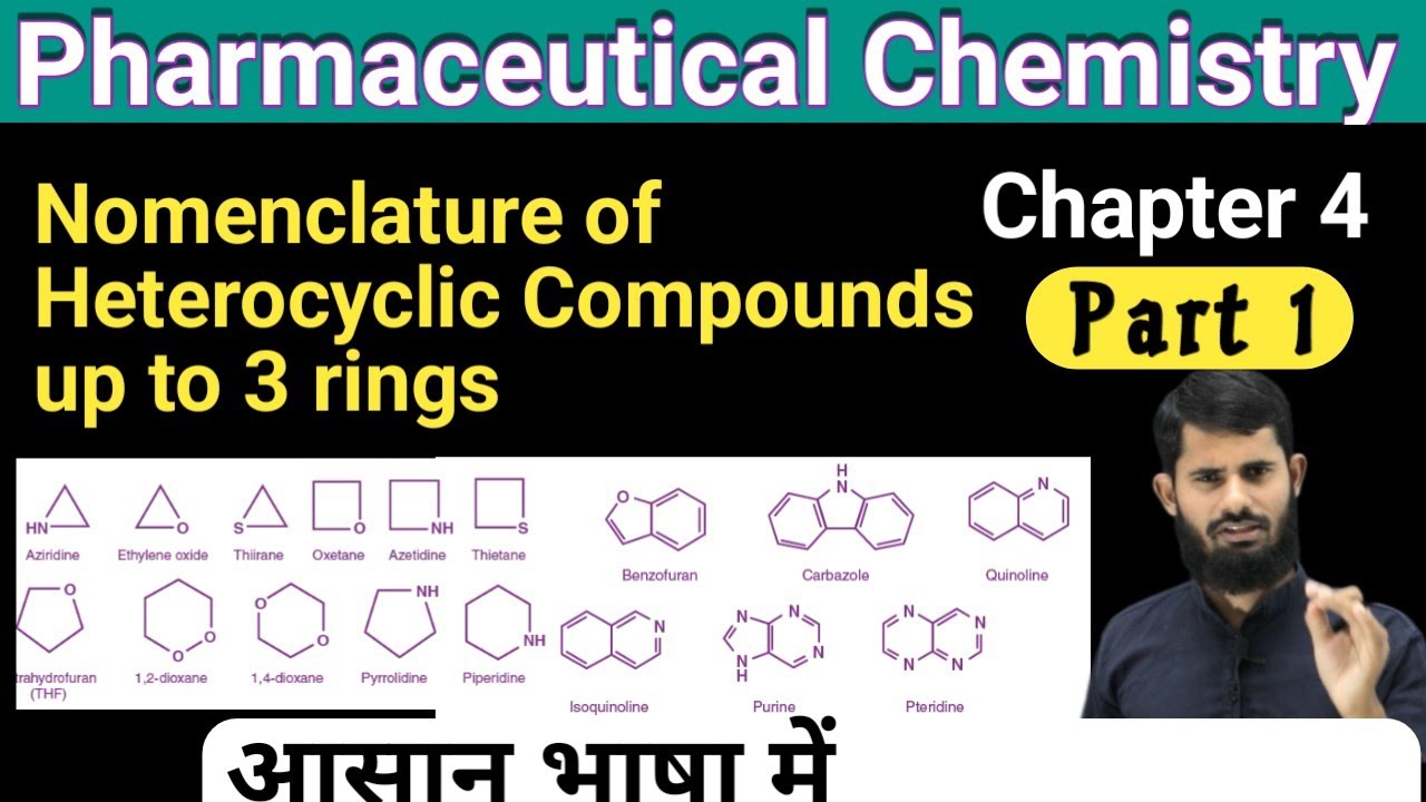 Pharmaceutical Chemistry Chapter 4 || Nomenclature of Heterocyclic Compounds Up to Three Rings