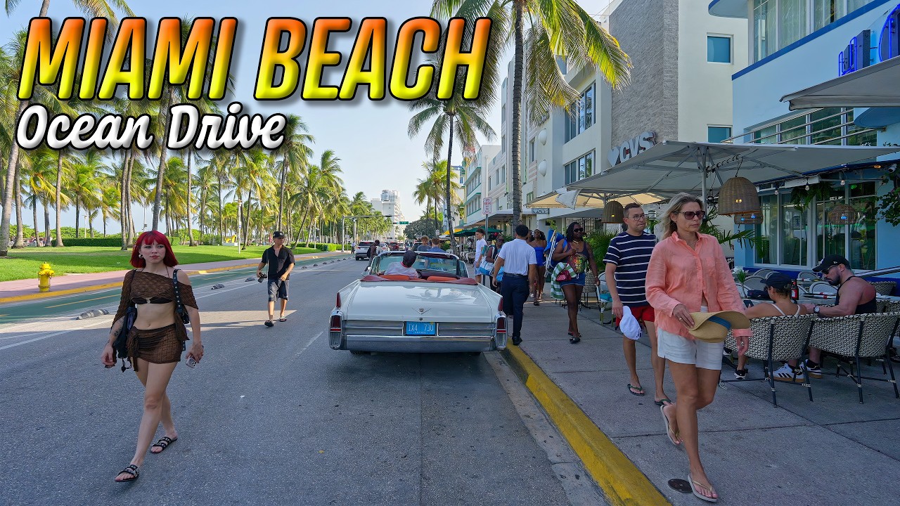 Walking Ocean Drive Miami Beach 4K | South Beach Florida