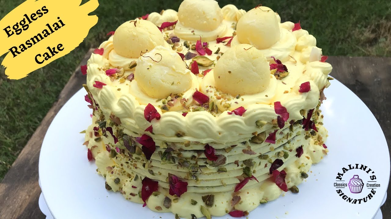தமிழில்-Eggless Rasmalai Cake  Recipe in Tamil \ Rasmalai  \ Eggless Cake Recipe #Malinisignature